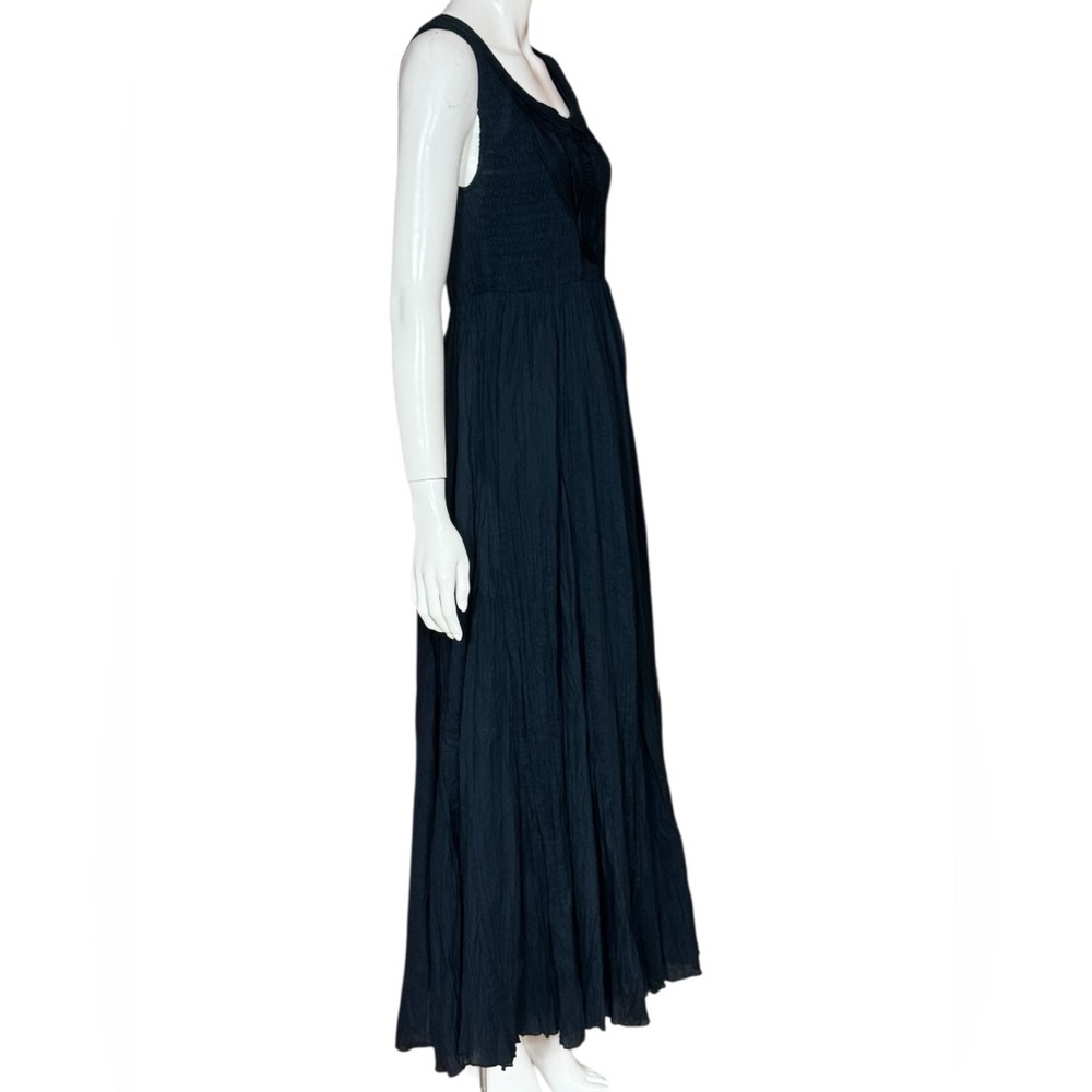 SOFT SURROUNDINGS 100% Cotton Elegant Bohemian Black Maxi Dress Size Small G#25 - Picture 3 of 14
